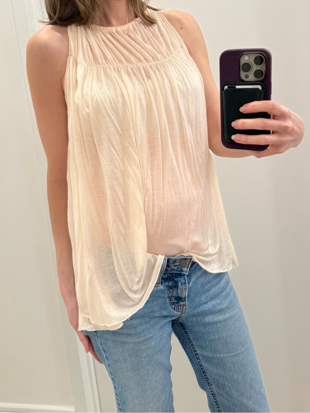 Yigal Azrouël Pale Peach Sleeveless Top Size XS